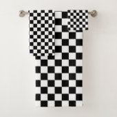 Black and white checkerboard pattern  バスタオルセット (インサイチュ)