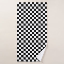 Black and white checkerboard pattern  バスタオルセット