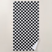 Black and white checkerboard pattern  ビーチタオル (正面)