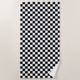 Black and white checkerboard pattern  ビーチタオル