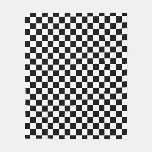 Black and white checkerboard pattern  フリースブランケット (正面)