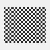 Black and white checkerboard pattern  フリースブランケット (正面(横))
