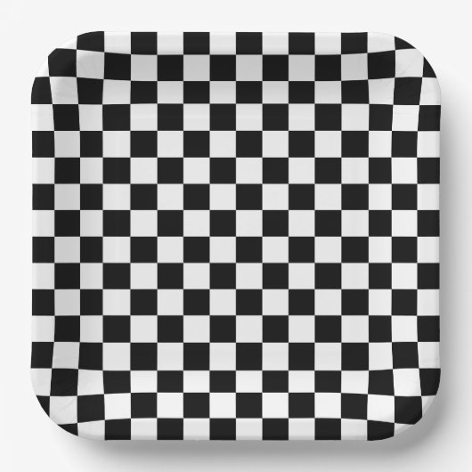 Black and white checkerboard pattern  ペーパープレート (正面)