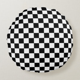 Black and white checkerboard pattern  ラウンドクッション