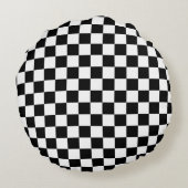 Black and white checkerboard pattern  ラウンドクッション (裏面)