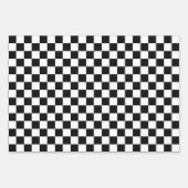 Black and white checkerboard pattern  ラッピングペーパーシート (正面3)