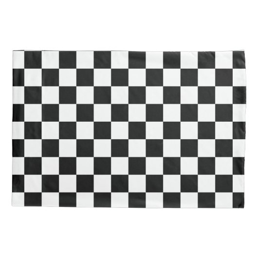 Black and white checkerboard pattern  枕カバー (裏面-左)