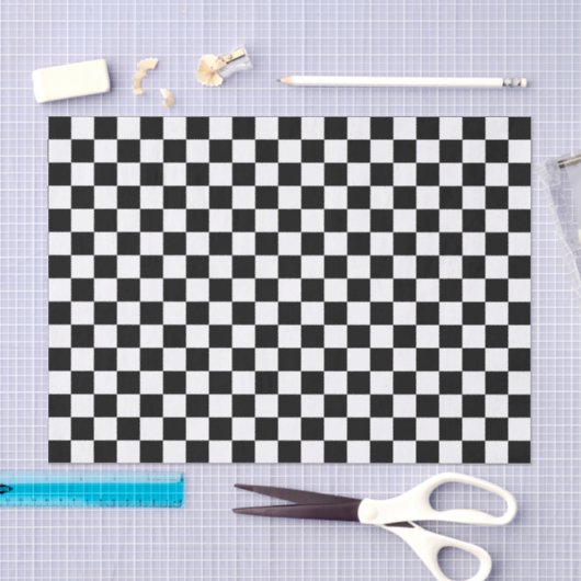 Black and white checkerboard pattern  薄葉紙 (クラフト)
