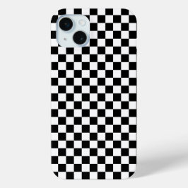 Black and white checkerboard pattern  iPhone 15 miniケース