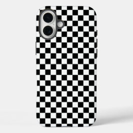 Black and white checkerboard pattern  iPhone 16 plusケース