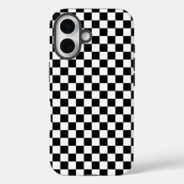 Black and white checkerboard pattern  iPhone 16ケース
