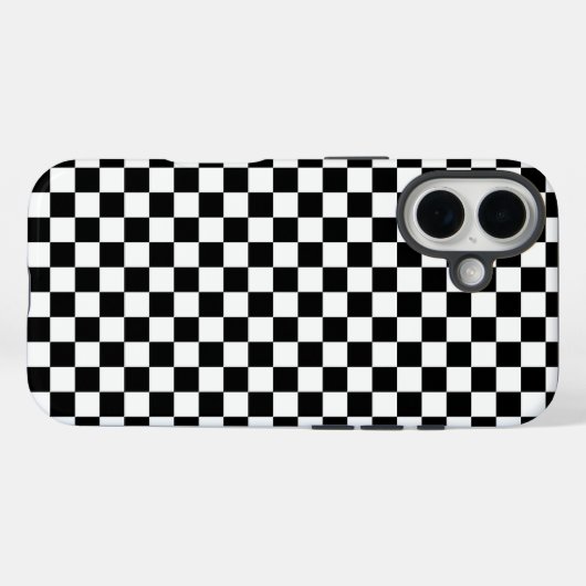 Black and white checkerboard pattern  Case-Mate iPhoneケース (裏面 (横))
