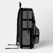 Black and White Checkered Backpack  プリントバックパック (左)