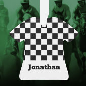 Black and White Checkered Boys Name  オーナメント