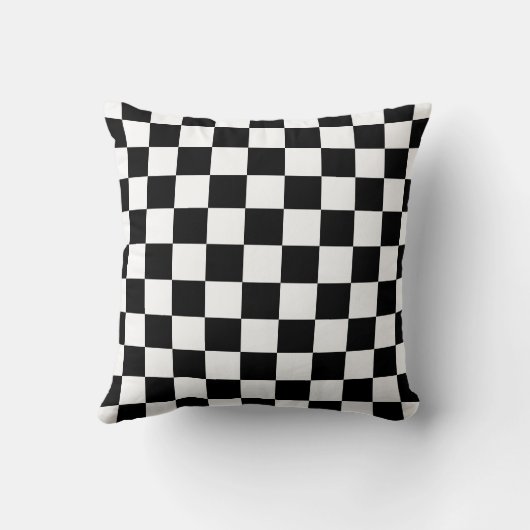 Black and White Checkered Cushion Pillow クッション (裏面)