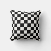 Black and White Checkered Cushion Pillow クッション (正面)