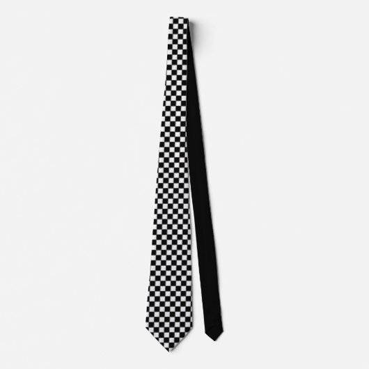 Black and White Checkered Custom Necktie ネクタイ (正面)