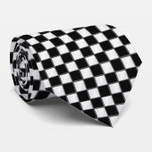 Black and White Checkered Custom Necktie ネクタイ (ロール)