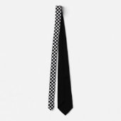 Black and White Checkered Custom Necktie ネクタイ (裏面)