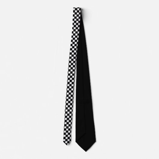 Black and White Checkered Custom Necktie ネクタイ (裏面)