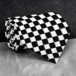 Black and White Checkered Custom Necktie ネクタイ