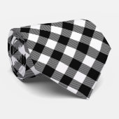 Black and White Checkered Design ネクタイ (ロール)