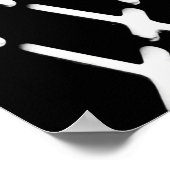 Black and white checkered illustration ポスター (角)