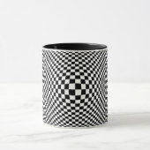 Black and White Checkered Op Art マグカップ (中央)