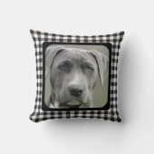 Black and White Checkered Pattern Pet Dog Memorial クッション (正面)