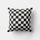 Black and White Checkered Print クッション (裏面)