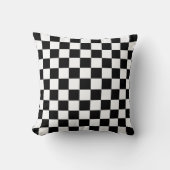 Black and White Checkered Print クッション (正面)