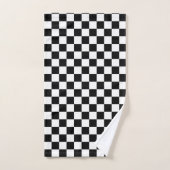 Black and White Checkered Print バスタオルセット (ハンドタオル)
