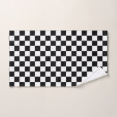 Black and White Checkered Print バスタオルセット (ハンドタオル)