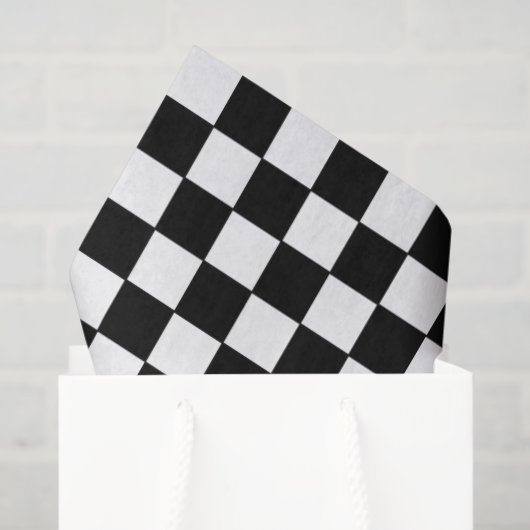 Black and White Checkered | Race Car Theme 薄葉紙 (ギフトバッグ)