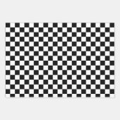 Black and White Checkered Racing  ラッピングペーパーシート (正面3)