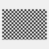Black and White Checkered Racing  ラッピングペーパーシート (正面)