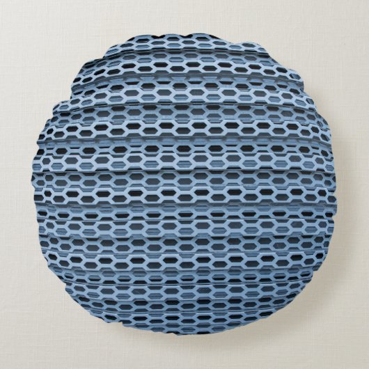 Black and white checkered textile ラウンドクッション (正面)