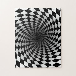 Black and White Checkered Vortex Optical Illusion ジグソーパズル