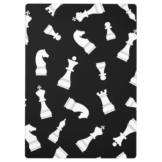 Black and White Chess Piece Pattern クリップボード (裏面)
