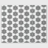 Black and White Chic Snowflake Pattern  ラッピングペーパー (フラット)