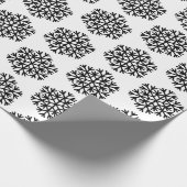 Black and White Chic Snowflake Pattern  ラッピングペーパー (角)
