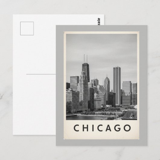 black and white chicago ポストカード (正面/裏面)
