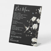 Black And White Chinoiserie Bar Menu Wedding 台座サイン (正面)