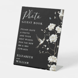 Black And White Chinoiserie Photo Guest Book  台座サイン