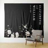Black And White Chinoiserie Wedding Photo Backdrop タペストリー (インサイチュ(横))