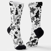 Black and White Christmas Pattern Socks  ソックス