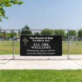 Black and White Church Welcome Banner With Logo 横断幕 (インサイチュ)