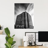 Black and White City Modern Architecture Wall Art ポスター (ホームオフィス)