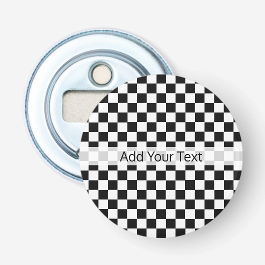 Black and White Classic Checkerboard by STaylor 栓抜き (正面)