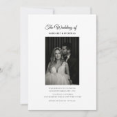 black and white classic elegant  photo wedding 招待状 (正面)